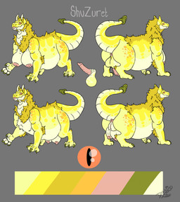 anus balls big_butt butt claws female feral fur genitals nipples overweight penis perineum pink_anus pink_nipples pink_vulva puffy_anus scales solo teats vulva white_body white_fur white_scales yellow_body yellow_claws yellow_fur dilla-croc fallout microsoft mythology shuzur'et dragon furred_dragon furred_scalie mythological_creature mythological_scalie night_stalker_(fallout) scalie absurd_res hi_res model_sheet