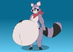 anthro belly_fur bloated digital_inflation file file_folder files fur hand_on_belly inflation kerchief looking_at_belly male navel navel_outline obese obese_anthro obese_male overweight overweight_anthro overweight_male satisfaction satisfied satisfied_look solo stuffing tail mandro22 indigo_park rambley_raccoon digital_creature mammal procyonid raccoon absurd_res hi_res