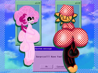 anthro balls big_balls big_butt big_penis black_penis butt computer_virus_(program) duo genitals glans huge_balls huge_butt huge_penis humanoid_genitalia humanoid_penis male male/male message_box nude nude_anthro nude_male penis pink_body silly smile webcore window_(computing) axouwur microsoft microsoft_windows windows_xp axo_(axouwur) amphibian aquatic axolotl humanoid mole_salamander salamander hi_res