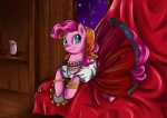 blue_eyes bracelet candle clothing ear_piercing female feral hair jewelry musical_instrument necklace night percussion_instrument piercing pink_hair roma roma_clothing solo tambourine matrosha123 friendship_is_magic hasbro my_little_pony pinkie_pie_(mlp) earth_pony equid equine horse mammal pony hi_res