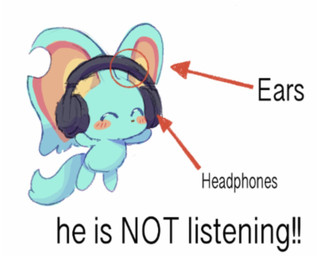 ^_^ big_ears biped bipedal_feral blue_eyes blush blush_lines blush_stickers circled directional_arrow electronics exclamation_point eyes_closed feral fluffy fluffy_tail fur headphones headphones_only humor male mouthless notched_ear semi-anthro simple_background smile solo tail teal_body teal_fur text three-quarter_view white_background kamabokobun his_ass_is_not_x kirby_(series) kirby_and_the_forgotten_land nintendo elfilin alien chinchilla chinchillid mammal rodent starling_(kirby) 2022 digital_drawing_(artwork) digital_media_(artwork) english_description english_text meme male_(lore)