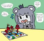 board_game breasts buckteeth clothed clothing crown dialogue female fur grey_body grey_fur grey_hair hair headgear humor inside long_hair nervous open_mouth princess royalty solo speech_bubble teeth text uncomfortable ficficponyfic mouse_trap_(game) towergirls mouse_princess animal_humanoid humanoid mammal mammal_humanoid mouse mouse_humanoid murid murid_humanoid murine murine_humanoid rodent rodent_humanoid comic english_text