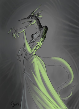 anthro breasts buckteeth clothed clothed_anthro clothed_female clothing crown dress female fully_clothed fully_clothed_anthro fully_clothed_female hairless_tail headgear long_neck queen rat_tail royalty skinny_anthro skinny_female solo tail teeth onni's mammal murid murine rat rodent hi_res