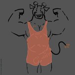 anthro biceps body_hair bulge chest_hair detailed_bulge flexing genital_outline grin grinning_at_viewer male muscular muscular_male one_piece_suit penis_outline smile solo wrestling_singlet nsfwgiraffe red_wood giraffe giraffid mammal 1:1 hi_res