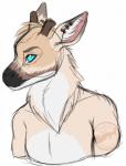 anthro ear_piercing looking_at_viewer male piercing simple_background solo white_background magic_(artist) deer mammal bust_portrait hi_res portrait sketch