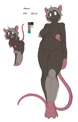 anthro areola big_breasts big_butt big_nipples breasts brown_body butt female genitals green_eyes hair markings mole_(marking) nipples nude nude_anthro nude_female pink_areola pink_nipples pink_tail puffy_nipples slightly_chubby solo tail tan_hair thick_thighs vulva reakuthecrate mandi_(reakuthecrate) mammal murid murine rodent
