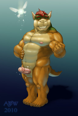abs anthro biceps erection fairy_dust flexing genitals humanoid_genitalia humanoid_penis insect_wings looking_at_viewer male muscular muscular_anthro muscular_male nipples nude pecs penis solo tail wings ayndrew mario_bros nintendo ocarina_of_time the_legend_of_zelda bowser navi fairy koopa scalie hi_res