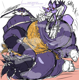 anthro balls big_butt bodily_fluids butt butt_slap cellulite clothing dialogue drooling duo ears_down feet female forehead_gem frilly frilly_clothing frilly_panties frilly_underwear gem genitals gloves hair handwear huge_butt long_ears male male/female male_focus musk musk_cloud overweight overweight_anthro overweight_male panties pivoted_ears ponytail purple_body saliva slap spanking speech_bubble tail underwear xxxtrasaucy sega sonic_the_hedgehog_(series) big_the_cat blaze_the_cat domestic_cat eulipotyphlan felid feline felis mammal hi_res