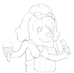 4_fingers ambiguous_gender anthro apron areola arms_bent big_areola big_eyes biped breasts chest_grab clothed clothing dessert dipstick_ears disembodied_hand duo ear_markings ear_tuft eyebrows female female/ambiguous fingers floppy_ears food fur fur_tuft gloves_(marking) hand_on_another's_chest hand_on_chest hat headgear headwear holding_food holding_ice_cream holding_ice_cream_cone holding_object humanoid_hands ice_cream ice_cream_cone inverted_nipples iris looking_at_another looking_down looking_down_at_another markings medium_breasts mouth_closed multicolored_ears nipples no_pupils one_breast_out partially_clothed partially_clothed_anthro partially_clothed_female pattern_apron pattern_clothing puffy_areola snout standing striped_apron striped_clothing stripes thick_eyebrows three-quarter_view translucent tuft wide_eyed xthe_real_cjx bluey_(series) nameless_character bird_dog canid canine canis domestic_dog english_cocker_spaniel hunting_dog mammal spaniel 2025 blue_and_white digital_drawing_(artwork) digital_media_(artwork) hi_res monochrome sketch