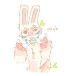 blush blush_lines bodily_fluids collar_tag crying fur male slim_anthro slim_male solo tears white_body white_fur bunonthemoon lagomorph leporid mammal rabbit 2022