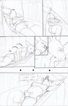 absurd_res anthro biped black_and_white blush breasts comic deer english_text female hammock hi_res mammal masturbation medium_breasts monochrome realius solo text thick_thighs