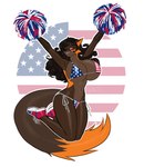 american_flag american_flag_bikini anthro big_breasts bikini breasts brown_body brown_fur brown_hair cheerleader_pose clothing female flag_bikini footwear fur gloves_(marking) hair holidays huge_breasts jumping looking_at_viewer markings navel one_eye_closed orange_body orange_fur pom_poms red_eyes shoes side-tie_bikini side-tie_clothing side-tie_swimwear sneakers solo string_bikini swimwear triangle_bikini two-piece_swimsuit united_states_of_america wink pewas 4th_of_july maple_cross_(devildjmachine) canid canine cross_fox fox mammal red_fox true_fox absurd_res hi_res