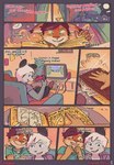 andromorph anthro clothed clothing dialogue duo furniture gaming inside intersex magic male sofa text conditional_dnp funkybun joss_(funkybun) keith_(funkybun) american_opossum felid feline lynx mammal marsupial comic english_text hi_res trans_(lore) trans_man_(lore)