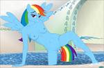 anthro breasts female genitals irl_trace nipples nude pussy solo swimming_pool water fab3716 friendship_is_magic hasbro my_little_pony rainbow_dash_(mlp)