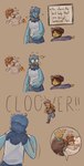 ambiguous_gender anthro bell_accessory bell_hair_tie blue_body blue_feathers brown_body brown_fur brown_hair clothing cowboy_hat eyewear feathers female feral fur glasses hair hat headgear headwear hug kerchief neckerchief sheriff_badge speech_bubble white_body inky125 undertale undertale_(series) undertale_yellow ceroba_ketsukane clover_(undertale_yellow) dunebud_(undertale_yellow) frisk_(undertale) kanako_ketsukane martlet_(undertale_yellow) starlo_(undertale_yellow) amalgamate avian canid canine fox goo_creature human mammal absurd_res digital_media_(artwork) hi_res