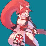 1:1 1_eye absurd_res alternate_species anthro arc_system_works asian_clothing baiken bared_teeth big_breasts breasts canid canine canis cleavage clothed clothing digital_media_(artwork) east_asian_clothing eye_patch eyewear female fur fur_markings furrification furryjuana guilty_gear hair hi_res japanese_clothing katana kimono long_hair looking_at_viewer mammal markings melee_weapon one_arm ponytail red_eyes red_hair scar solo standing sword weapon wolf