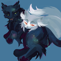 balls black_body black_fur bodily_fluids cum cum_in_ass cum_inside duo eyelashes fangs feral fur genital_fluids genitals green_eyes grey_body grey_fur lying male male/male nude orange_eyes paws simple_background teeth whiskers yellow_eyes yellow_teeth sinzx80 warriors_(book_series) nightstar_(shadowclan) runningnose_(warriors) domestic_cat felid feline felis mammal 1:1 digital_media_(artwork) hi_res signature