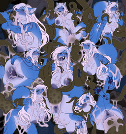 abdominal_bulge ahegao anal anal_oviposition anal_penetration anthro anus arched_back areola belly bent_over big_belly biped black_markings black_pawpads blue_body blue_fur blush bodily_fluids breasts butt claws consentacles crossed_legs cum cum_from_ass cum_in_ass cum_in_mouth cum_in_vagina cum_inflation cum_inside cum_on_breasts cum_on_butt cum_on_face double_penetration ear_piercing ear_ring egg egg_in_ass egg_inflation eye_roll feet female female_anthro fur gaping gaping_anus genital_fluids genitals grey_anus grey_areola grey_nipples grey_tongue grey_vulva hair hand_on_butt hand_on_own_butt inflation kneeling large_penetration legs_up licking licking_lips licking_own_lips long_hair looking_pleasured lying markings multicolored_body multicolored_fur nipples on_side oral oral_penetration oviposition ovipositor pawpads penetration piercing pregnant pregnant_anthro pregnant_female pregnant_sex restrained restrained_by_tentacles ring_piercing sex solo spread_legs spread_toes spreading sweat tentacle_between_breasts tentacle_in_ass tentacle_in_mouth tentacle_ovipositor tentacle_penetration tentacles toe_claws toes tongue tongue_out vulva white_body white_fur white_hair yeehaw_goth azurebolt canid canine canis mammal wolf 2026 digital_media_(artwork) hi_res