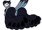 anthro feet foot_fetish foot_focus humanoid_feet male plantigrade soles solo wrinkled_feet wrinkles foot_ninja15 helluva_boss stolas_(helluva_boss) avian bird demon owl hi_res sketch