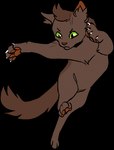 ambiguous_gender brown_body brown_fur brown_inner_ear brown_inner_ear_fluff brown_nose brown_pawpads claws digitigrade feral fur green_eyes head_tuft inner_ear_fluff jumping midair pawpads paws simple_background solo tail transparent_background tuft white_claws nifty-senpai warriors_(book_series) rabbitleap_(thunderclan) domestic_cat felid feline felis mammal 2021 alpha_channel character_name digital_drawing_(artwork) digital_media_(artwork) flat_colors full-length_portrait portrait