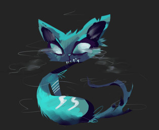 ambiguous_gender blue_body blue_fur feral fur solo teeth toony naircat domestic_cat felid feline felis mammal 2015 2d_animation adobe_animate_(artwork) animated digital_media_(artwork) loop low_res motion_tweening