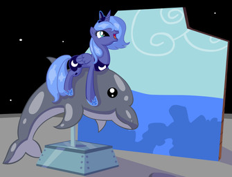 blue_body blue_feathers cutie_mark detailed_background feathered_wings feathers female feral happy horn machine quadruped riding solo straddling tail toony wings miketheuser friendship_is_magic hasbro my_little_pony mythology princess_luna_(mlp) aquatic cetacean dolphin equid equine mammal mythological_creature mythological_equine oceanic_dolphin toothed_whale winged_unicorn hi_res
