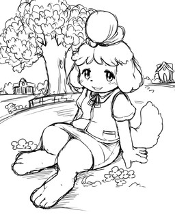 animal_crossing female isabelle_(animal_crossing) looking_at_viewer monochrome nintendo video_games
Rating: Safe
Score: 4
User: Ko-san
Date: April 19, 2014