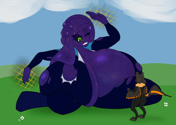 anthro big_breasts breast_expansion breasts clothing cosmic_flesh cosmic_hair duo ethereal_hair expansion female growth holodeck huge_breasts hyper hyper_breasts macro male male/female one_eye_closed one_piece_suit room_filling size_difference tight_clothing torn_clothing uniform uniformed_male virtual_reality flickybirb mudamura star_trek jane_(mudamura) praxis_(flickybirb) alien alien_humanoid avali goo_creature humanoid hi_res