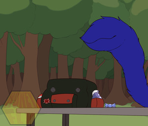 bench blue_body blue_fur bulge candy dessert endosoma food forest forest_background forked_tongue fur healing_potion imprints nature nature_background neck_bulge oral_vore plant pockets pokeball pokeball_vore rare_candy safe_vore sigh solo swallowing swallowing_pokeball tail tail_bulge tail_fetish tail_mouth tail_play tail_vore teal_insides tongue tree unusual_anatomy unusual_tail vore honeyfly nintendo pokemon team_rocket 2d_animation animated frame_by_frame