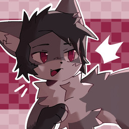 anthro black_body black_fur black_hair fur grey_body grey_fur hair inner_ear_fluff kemono magenta_eyes male paws purple_eyes solo tuft white_body white_fur white_inner_ear_fluff darkkolaa sona_(sonadourge) felid feline mammal 1:1 hi_res