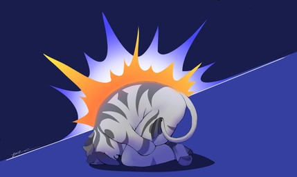 abstract_background ambiguous_gender anthro curled_up fetal_pose grey_body grey_hair hair solo stripes unicorn_tail sabrinaleaarts equid equine mammal zebra absurd_res hi_res