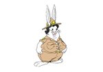 anthro big_breasts breasts clothed clothing female hat headgear headwear obese overweight ranger simple_background solo whiskers general_proton big_chungus elinor_wonders_why pbs big_chungus_(character) ranger_rabbit lagomorph leporid mammal rabbit digital_media_(artwork) meme