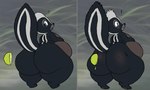 anthro back_rolls before_and_after belly belly_grab belly_squish big_belly big_butt black_body black_nose black_tail blue_eyes blush brown_belly butt clenched_teeth clenching clenching_butt exclamation_point fat_rolls food fruit grey_background hair hand_on_belly hand_on_own_belly huge_belly huge_butt lemon looking_back male obese obese_anthro obese_male open_mouth overweight overweight_anthro overweight_male plant rear_view red_mouth red_tongue simple_background solo squish tail teeth thick_thighs tongue white_hair alvro bambi_(film) disney thour_(meme) flower_(bambi) mammal mephitid skunk 2024 5:3 colored digital_media_(artwork) flat_colors hi_res meme