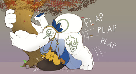 anal anal_penetration anthro balls big_balls blue_penis dominant duo genitals humping imminent_vore larger_dom male penetration penis plant ridiculous_fit sex size_difference straps tattoo tree yellow_body kahrugia_(artist) mythology nintendo pokemon dergun kahrugia dragon generation_2_pokemon legendary_pokemon lugia mythological_creature mythological_scalie pokemon_(species) scalie absurd_res hi_res