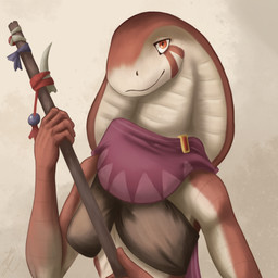 5_fingers anthro apode brown_eyes clothed clothed_anthro clothed_female clothing facial_markings female fingers front_view glistening glistening_eyes head_markings holding_object legless looking_at_viewer markings scales serpentine simple_background smile smiling_at_viewer snake_hood solo standing tan_body white_body hyacinth1971 price_for_freedom price_for_freedom_avarice hiho draconcopode naga 1:1 2025 bust_portrait colored digital_drawing_(artwork) digital_media_(artwork) hi_res icon portrait shaded signature