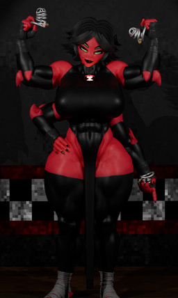 4_arms 4_eyes big_breasts breasts chastity_cage chastity_device female multi_arm multi_eye multi_limb muscular omnitrix pizzeria smile solo teijan_the_axolot thick_thighs samzan_(modeler) ben_10 blender_cycles cartoon_network four_arms_(ben_10) alien humanoid 3d_(artwork) digital_media_(artwork)