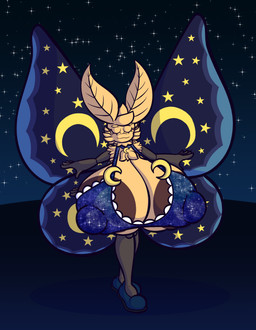 antennae_(anatomy) anthro areola big_areola big_breasts big_nipples blue_wings bra breasts clothing eyes_closed female footwear fur huge_areola huge_breasts huge_nipples hyper hyper_breasts insect_wings lepidopteran_wings moon night nipple_outline nipples pattern_clothing pattern_topwear shoes slippers solo star tan_body tan_fur topwear underwear wings sprucy arthropod insect lepidopteran moth full-length_portrait hi_res portrait