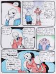 aftertale animated_skeleton bone clothed clothing comic dialogue english_text grin humanoid loverofpiggies male not_furry papyrus_(undertale) plant sans_(undertale) skeleton smile teeth text tree undead undertale undertale_(series)