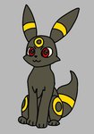 ambiguous_gender black_body black_fur feral fur paws red_eyes simple_background sitting solo tail zamzamcan nintendo pokemon eeveelution generation_2_pokemon pokemon_(species) umbreon male_(lore)