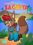 anthro beckoning belly_dancer blue_eyes breasts brown_body brown_fur cattail_(plant) cleavage clothed clothing desert female fluffy fluffy_tail fur gesture hair harem_outfit kneeling oasis outside palm_tree pink_hair plant poster poster_template smile solo tail text tree ferretface99 nebila_sejahk canid canine fennec_fox fox mammal true_fox 3:4 absurd_res english_text hi_res