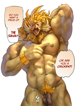 anthro armpit_fetish armpit_hair balls big_muscles blonde_hair blue_eyes body_hair bracelet dialogue flaccid foreskin front_view genitals hair humanoid_genitalia humanoid_penis jewelry male manly muscular muscular_anthro muscular_male nude_male open_mouth penis speech_bubble text fuyifuji paper_mario:_the_thousand_year_door rawk_hawk avian bird absurd_res english_text hi_res