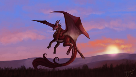 claws day detailed_background feral forest horn membrane_(anatomy) membranous_wings outside plant scales sky solo spines sun tail tree wings hagalazka european_mythology mythology dragon mythological_creature mythological_scalie scalie western_dragon 2019 digital_media_(artwork) hi_res