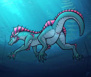 animal_genitalia belly bubble butt cloaca dorsal_frill feet female female_feral feral frill_(anatomy) fully_submerged genitals head_crest head_frill horizontal_cloaca horn looking_at_viewer looking_back membrane_(anatomy) membranous_frill presenting presenting_cloaca presenting_hindquarters raised_tail scales smile solo swimming tail tail_frill tailbutt thick_tail toes underwater underwater_scenery water webbed_feet webbed_hands ardeo mythology aquatic aquatic_dragon dragon mythological_creature mythological_scalie scalie 2026 digital_media_(artwork) hi_res