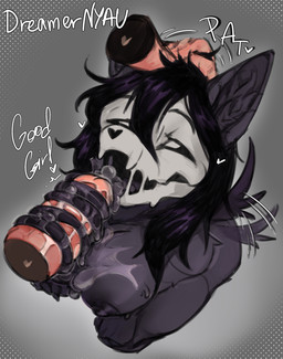 anthro big_breasts big_butt big_penis black_body black_fur black_hair black_nipples bodily_fluids bone breasts butt cum cum_drip cum_on_breasts cum_on_face dialogue dripping duo ejaculation fellatio female female_anthro female_on_human first_person_view fur genital_fluids genitals hair human_on_anthro human_pov interspecies long_tongue male male/female male_human male_on_anthro male_pov narrowed_eyes nipples oral penile penis raised_tail seductive sex skull skull_head sucking tail text tongue wide_hips dreamernyau scp_foundation scp-1471-a canid canine human malo mammal monster digital_drawing_(artwork) digital_media_(artwork) english_text hi_res