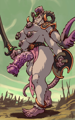 animal_genitalia animal_penis anthro breasts equine_genitalia equine_penis genitals gynomorph intersex multi_breast multi_nipple nipples penile_spines penis solo gimmemysmokes warhammer_(franchise) slaanesh chaos_daemon daemon_of_slaanesh keeper_of_secrets mammal murid murine rat rodent skaven hi_res
