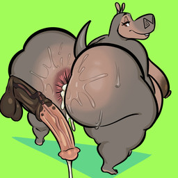 anal_fluids animal_genitalia animal_penis anthro anus areola balls big_breasts big_butt big_nipples bodily_fluids breasts brown_areola brown_balls brown_eyes brown_nipples butt cum cum_drip cum_from_ass cum_in_ass cum_inside disembodied_penis dripping duo equine_genitalia equine_penis eyebrows eyelashes female female_anthro genital_fluids genitals green_background huge_butt looking_back male male/female nipples nude nude_anthro nude_female penis rear_view simple_background standing sweat tail teeth thick_thighs vein veiny_penis white_sclera wide_hipped_anthro wide_hipped_female wide_hips squeezysquisher dreamworks madagascar_(series) gloria_(madagascar) common_hippopotamus hippopotamid mammal 1:1 2026 digital_drawing_(artwork) digital_media_(artwork) hi_res