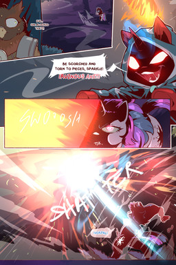 beak brown_body brown_fur clothing cutie_mark dialogue female feral fur glowing glowing_eyes hair horn magic night onomatopoeia open_mouth outside plant purple_hair purple_tail quadruped robe solo sound_effects speech_bubble tail talking_feral teeth text tongue tree cold-blooded-twilight friendship_is_magic hasbro my_little_pony mythology fan_character twilight_sparkle_(mlp) avian equid equine gryphon mammal mythological_avian mythological_creature mythological_equine unicorn 2025 2:3 comic english_text hi_res