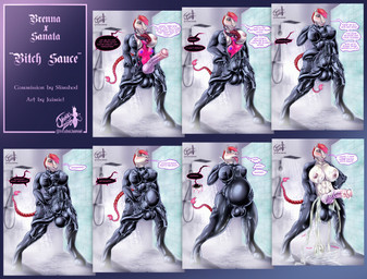 abdominal_bulge abs animal_genitalia animal_penis anthro balls blush bodily_fluids bound breasts carrying_another clothing cum cum_inflation cum_inside cum_vore death dialogue digestion duo ejaculation equine_genitalia equine_penis erection female forced genital_fluids genitals gynomorph gynomorph/female inflation intersex intersex/female knot knotted_penis latex latex_clothing latex_skinsuit muscular muscular_gynomorph muscular_intersex nipple_piercing nipples open_mouth orgasm penetration penis piercing profanity shower size_difference skinsuit snuff speech_bubble standing tattoo text tight_clothing tongue tongue_out tongue_piercing vaginal vaginal_penetration vore jaimiel mythology brenna_jorunn sanata dragon equid equine mammal mythological_creature mythological_scalie scalie english_text hi_res sequence