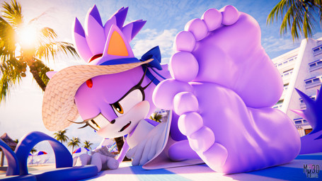 5_toes anthro clothing feet female foot_focus palm_tree plant purple_body soles toes tree milkmeister3d sega sonic_the_hedgehog_(series) blaze_the_cat domestic_cat felid feline felis mammal 16:9 3d_(artwork) 4k absurd_res digital_media_(artwork) hi_res widescreen