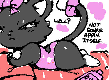 :< accessory anthro barefoot black_nose black_text bow_ribbon clothed clothing crossed_arms dialogue dipstick_tail eyelashes facial_tuft feet female frown fur furgonomics gloves_(marking) grey_body grey_ears grey_fur grey_tail iris leg_markings looking_at_viewer lying markings mouth_closed multicolored_body on_front one-piece_swimsuit pink_clothing pink_ribbon pink_swimwear question_mark ribbons side_view socks_(marking) solo squigglevision sunscreen swimwear tail tail_accessory tail_markings text tuft two_tone_body white_body white_inner_ear white_tail_tip ligma_(artist) jewelpet sanrio sega sega_fave diana_(jewelpet) domestic_cat felid feline felis mammal 2025 2d_animation animated archived_source digital_drawing_(artwork) digital_media_(artwork) english_text low_res wigglypaint_(artwork)